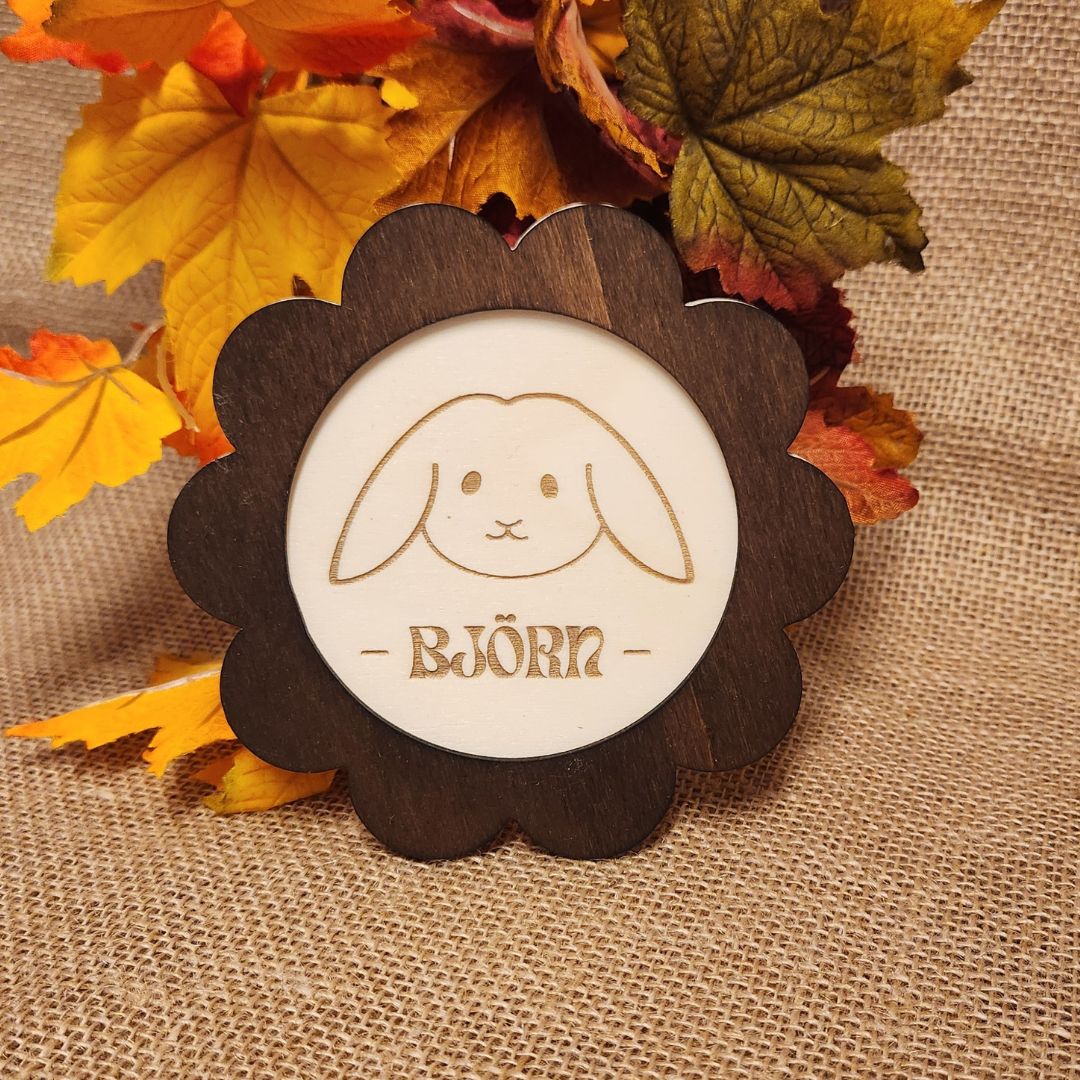 Cadre en bois - Gravure personnalisée