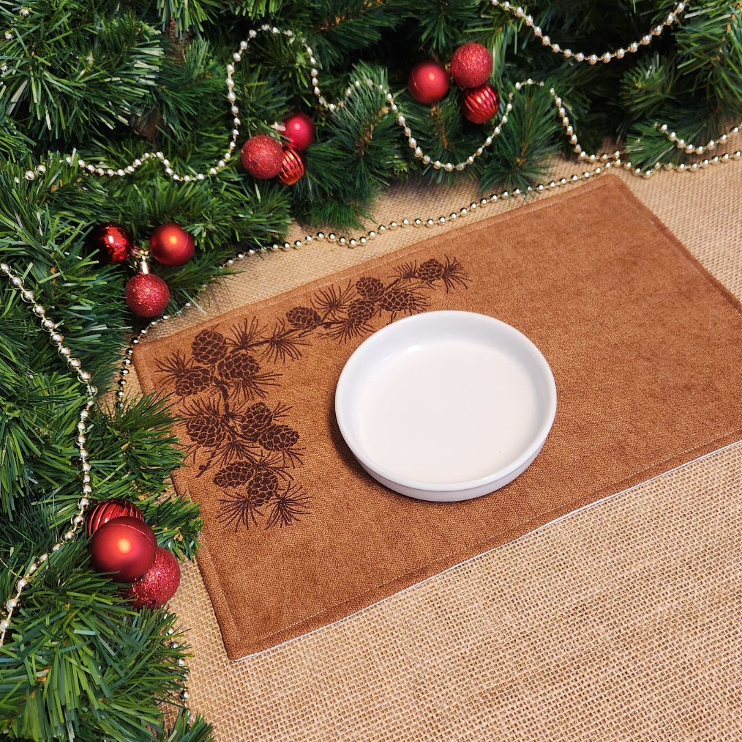 Tapis à gamelle IMPERMEABLE - Lainage - Edition Noël