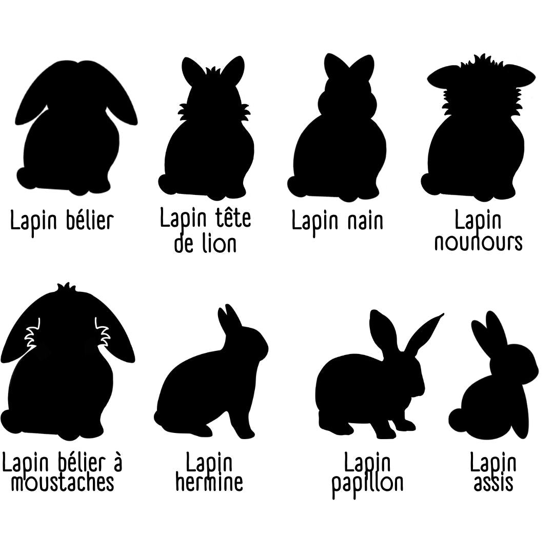 Pancarte rectangulaire des amoureux (LAPIN) - Bois foncé