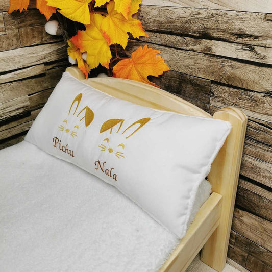 Coussin double têtes de lapin (Personnalisable)
