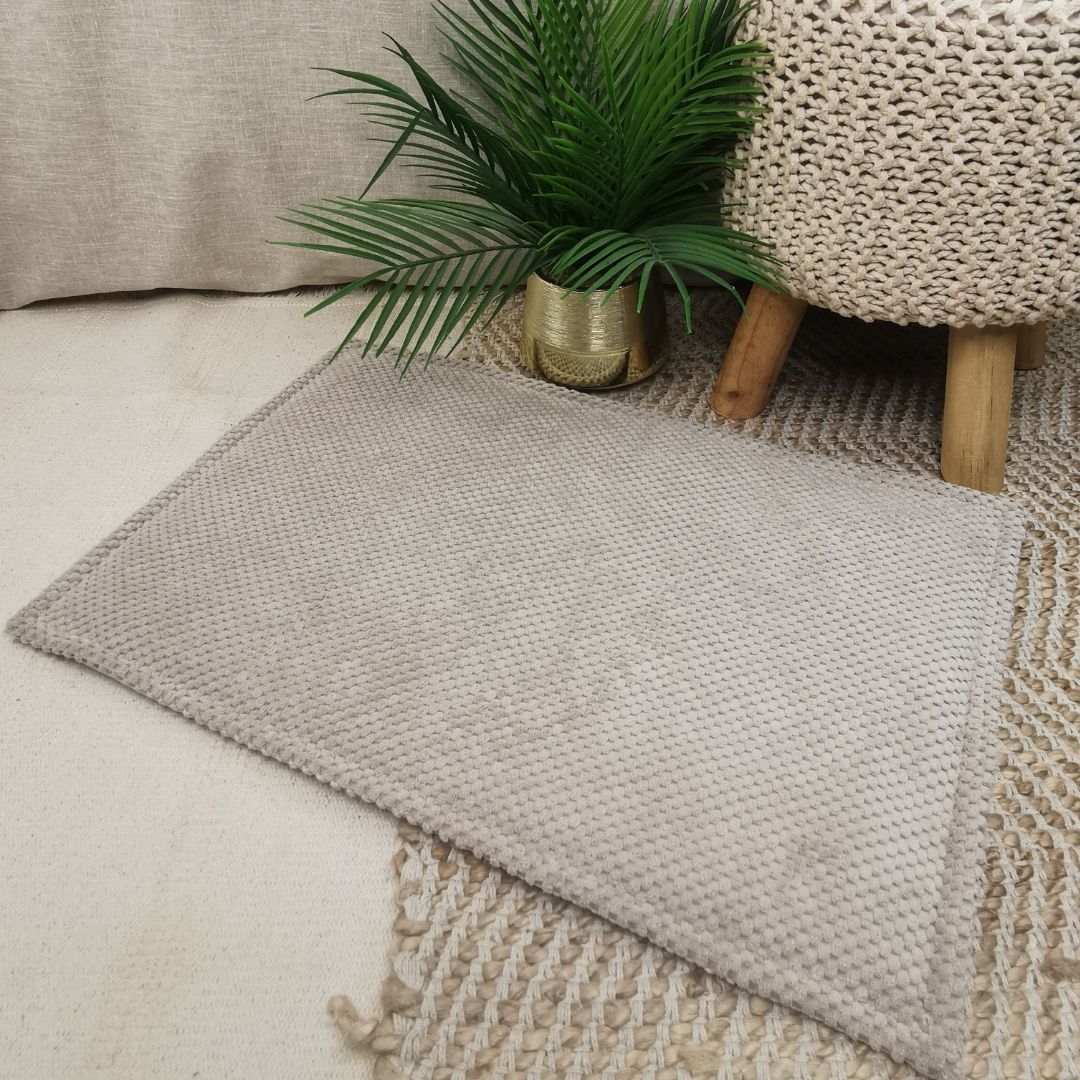 IMPERMEABLE floor mat in beige wool - MEDIUM SIZE