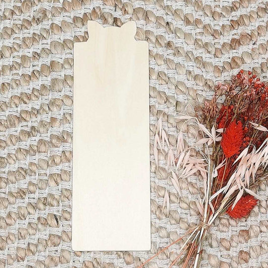 Marque page chat - Bois clair