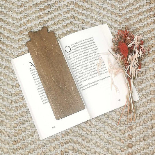 Marque page chat - Bois foncé