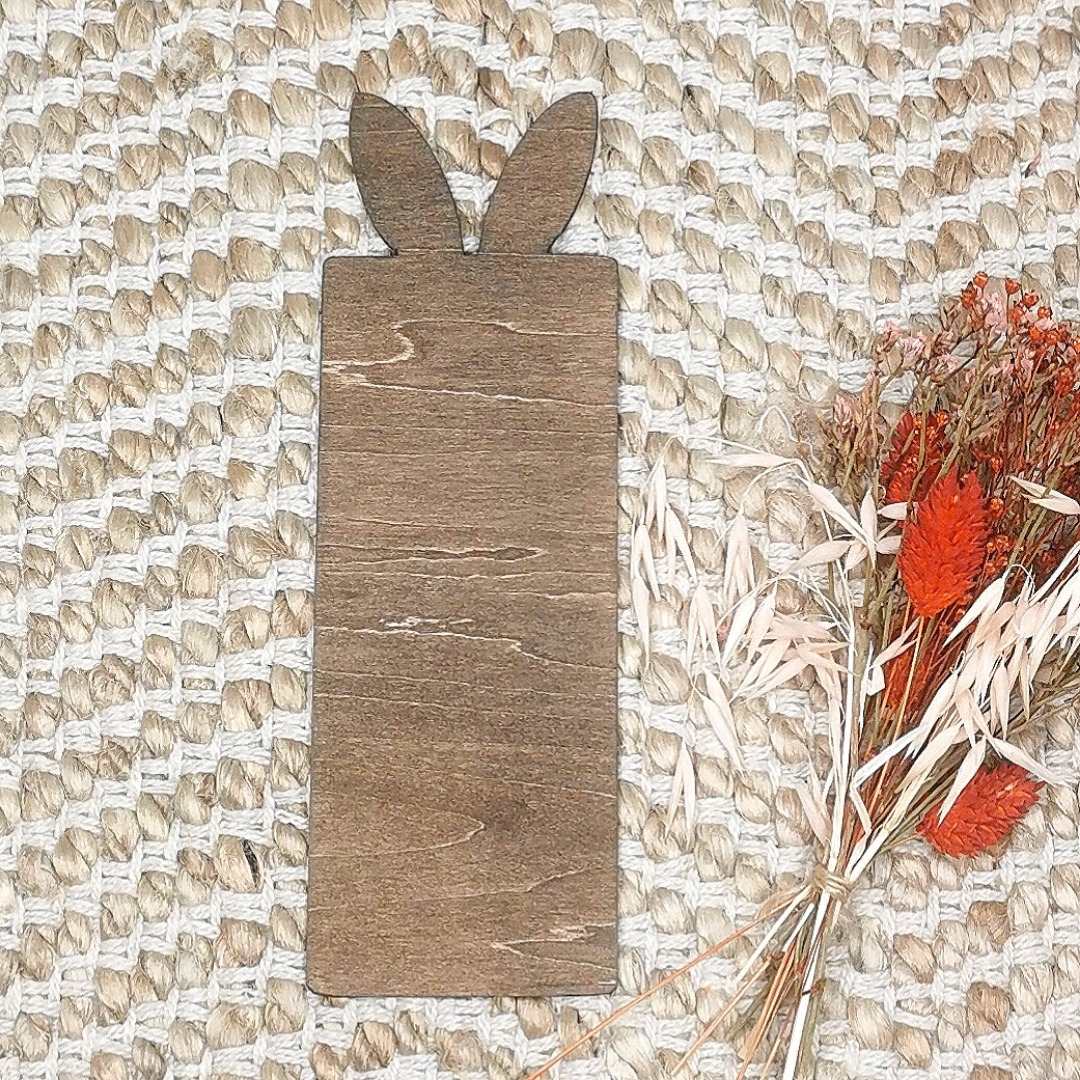 Marque page lapin - Bois foncé