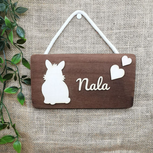 SOLO Personalized Rectangular Sign - Multiple Artwork Options (Dark Wood)