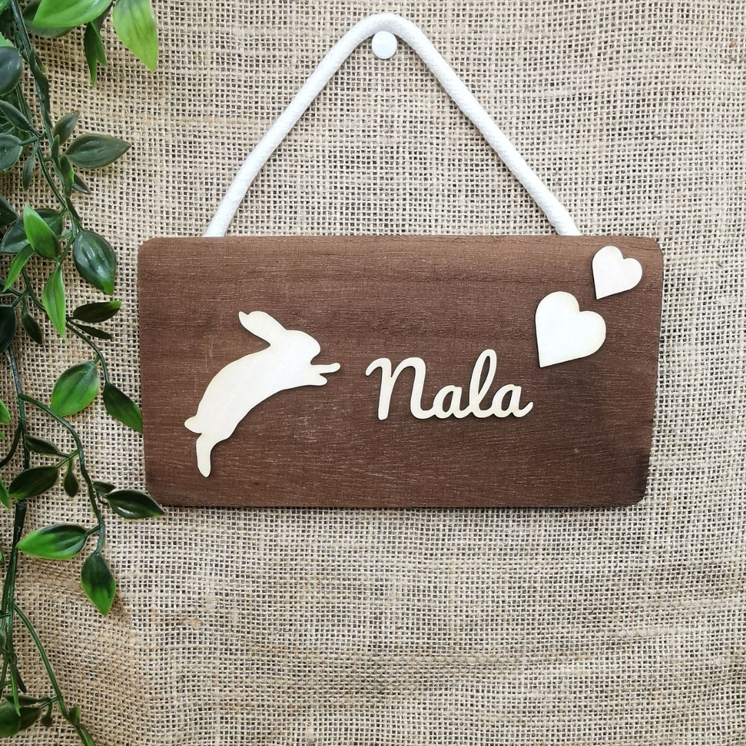 SOLO Personalized Rectangular Sign - Multiple Artwork Options (Dark Wood)