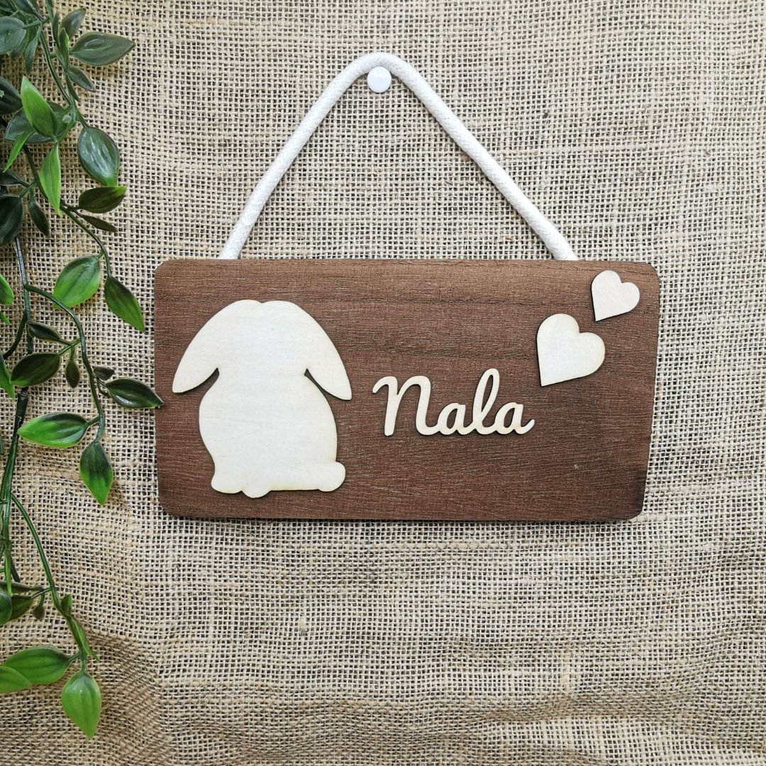 SOLO Personalized Rectangular Sign - Multiple Artwork Options (Dark Wood)