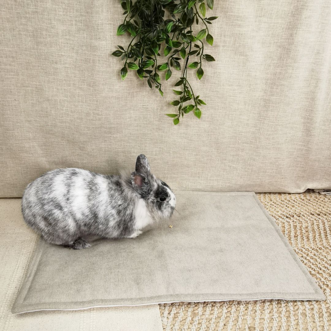 IMPERMEABLE floor mat in beige wool - MEDIUM SIZE