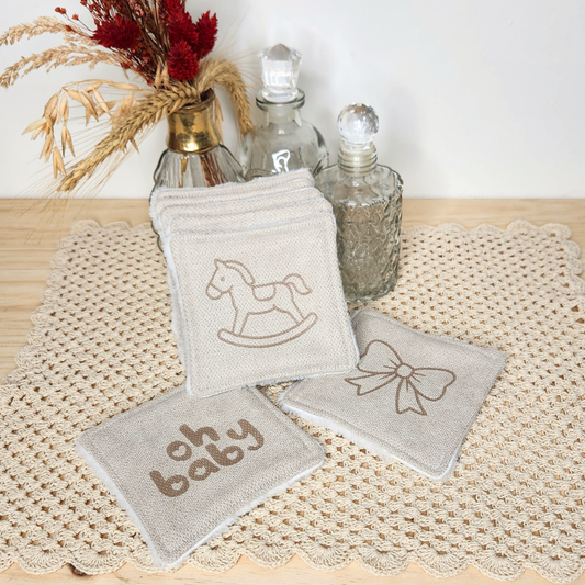 Coton lavable - Gravure pour bébé