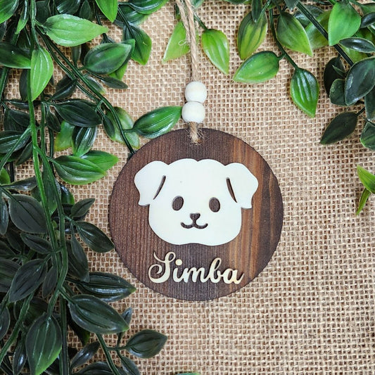 Bunny Initial Hanging - Personalized (Dark Wood)