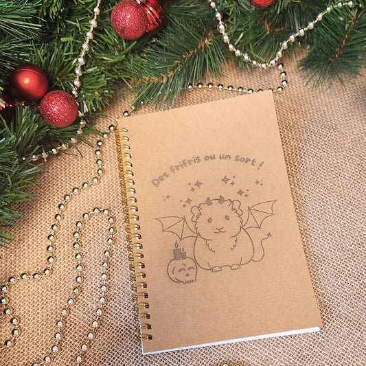 Cahier KRAFT gravé - COCHON D'INDE