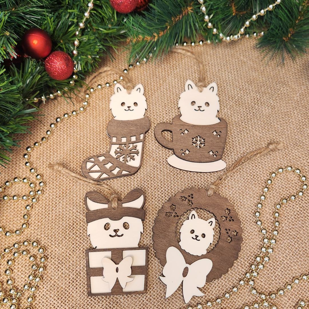 Suspension de Noël en bois - Chien