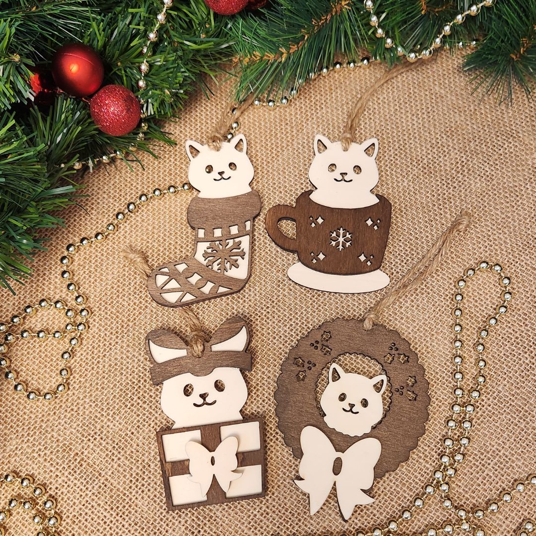 Suspension de Noël en bois - Chien