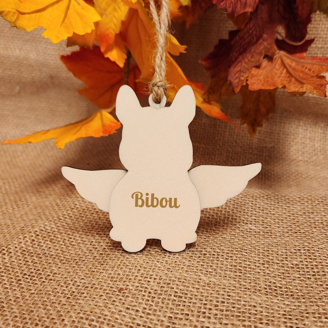 Suspension "ANGE" 🕊️ -  Chien + Gravure personnalisée