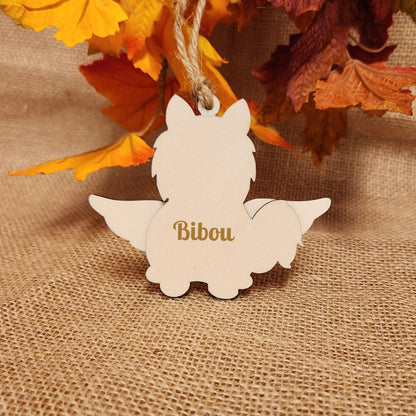 Suspension "ANGE" 🕊️ -  Chien + Gravure personnalisée