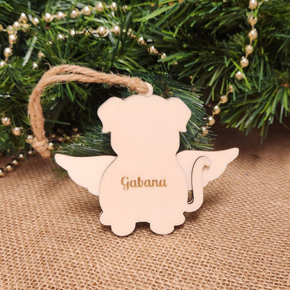 Suspension "ANGE" 🕊️ -  Chien + Gravure personnalisée