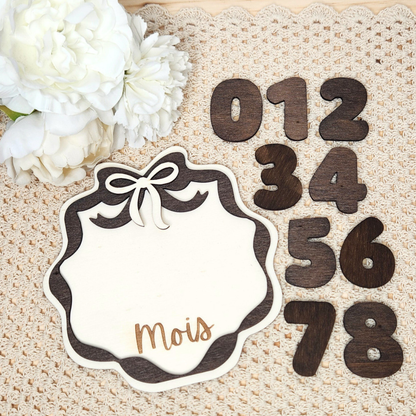 Carte étape vintage en bois pour bébé