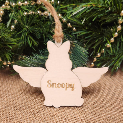 Suspension "ANGE" 🕊️ -  Lapin + Gravure personnalisée