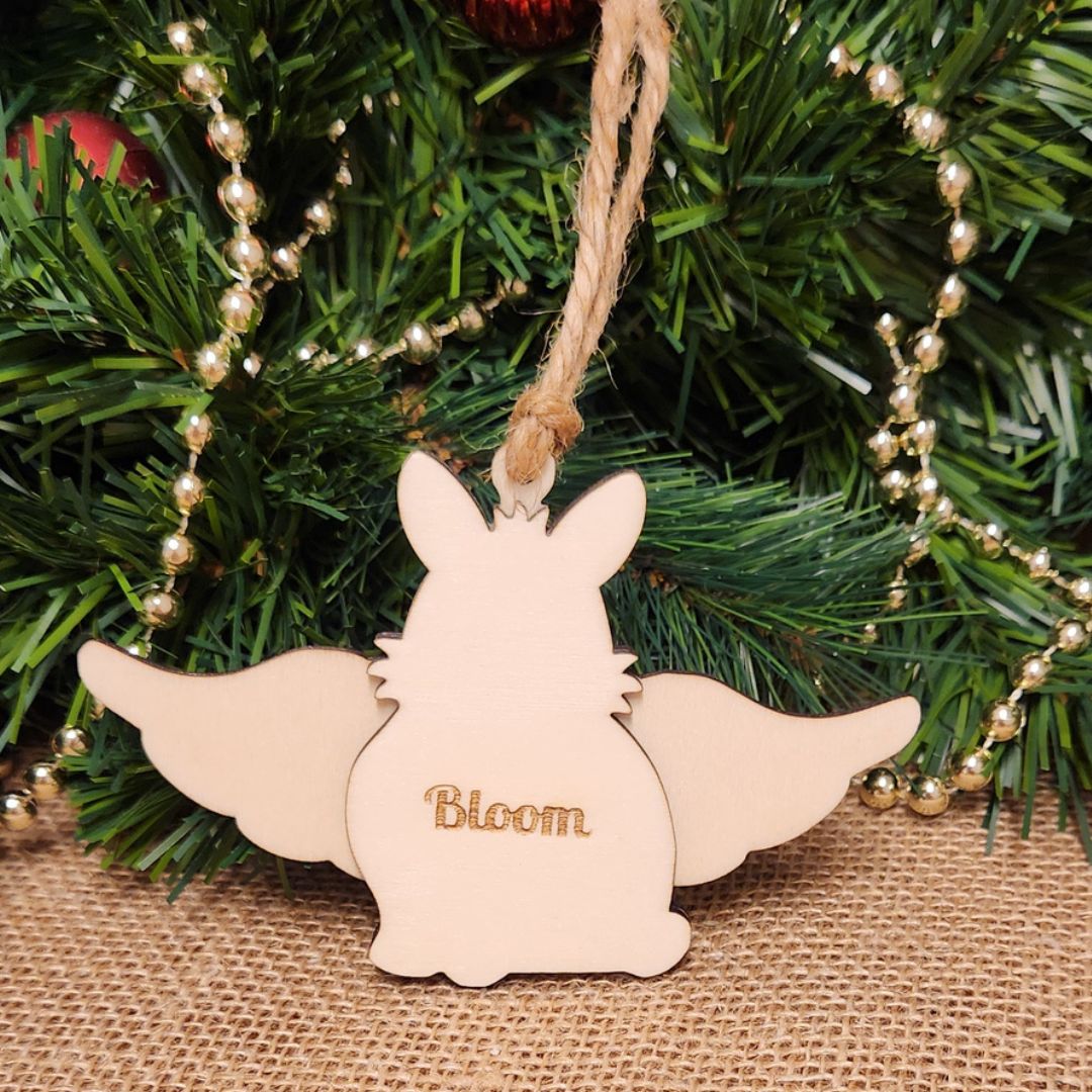 Suspension "ANGE" 🕊️ -  Lapin + Gravure personnalisée