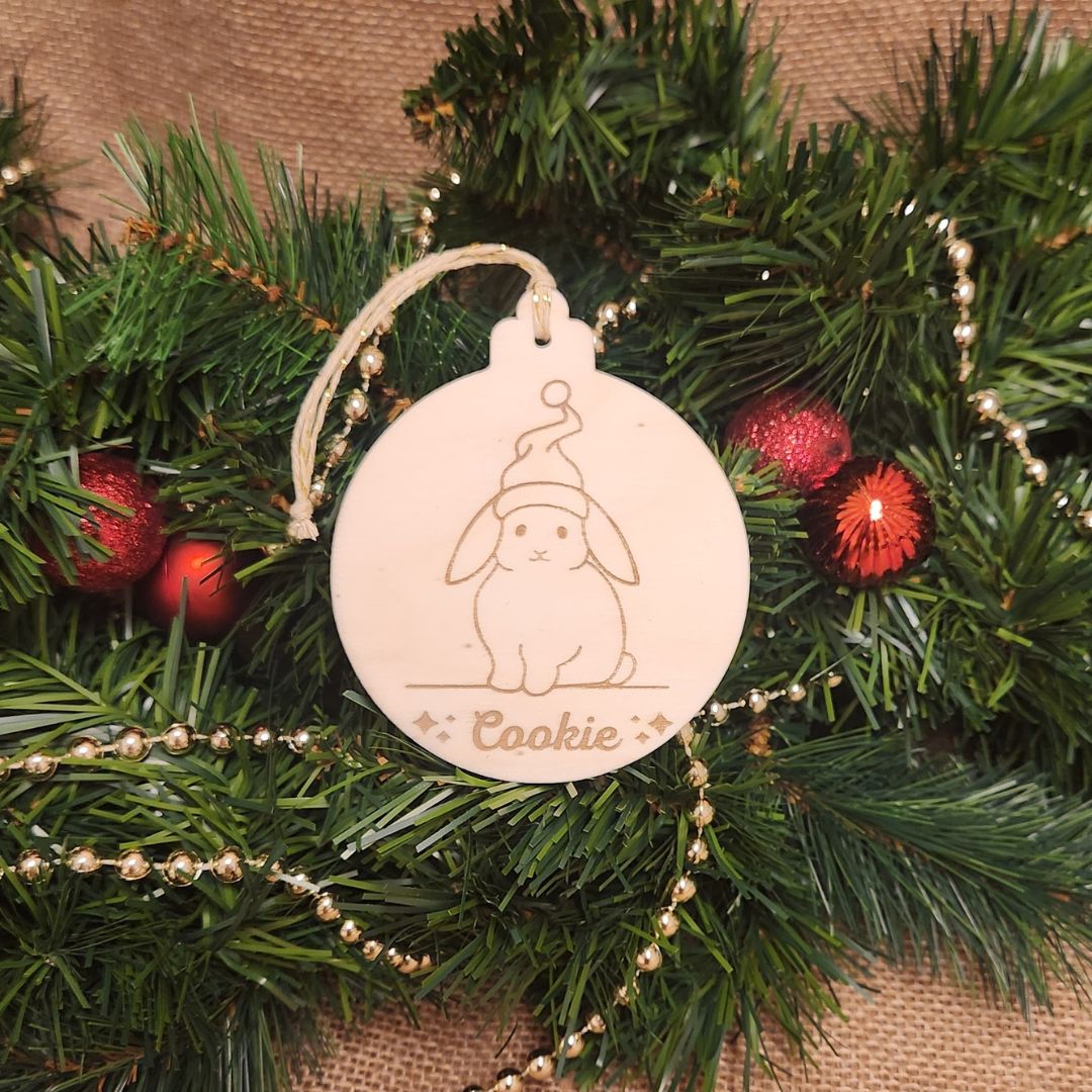 Suspension en bois gravure personnalisée de Noël (Plusieurs options)