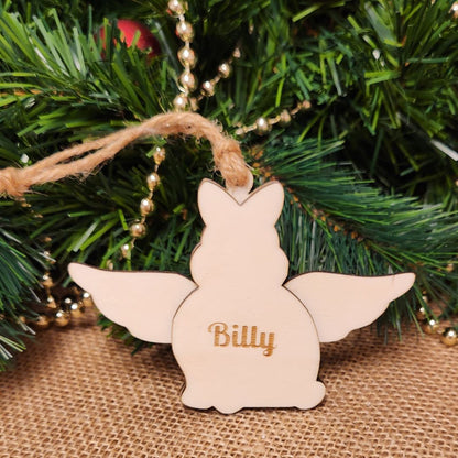 Suspension "ANGE" 🕊️ -  Lapin + Gravure personnalisée