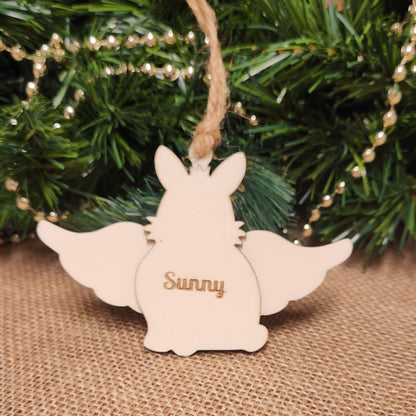 Suspension "ANGE" 🕊️ -  Lapin + Gravure personnalisée