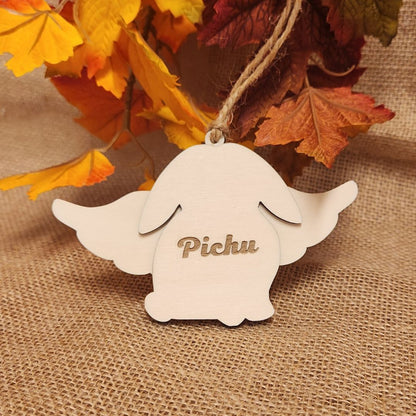 Suspension "ANGE" 🕊️ -  Lapin + Gravure personnalisée