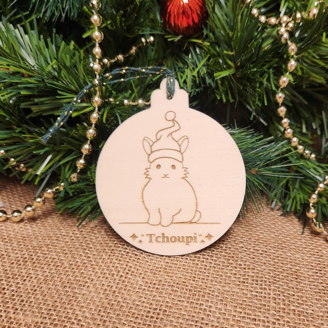 Suspension en bois gravure personnalisée de Noël (Plusieurs options)