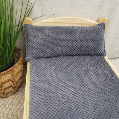 Ensemble lit IKEA - Coussin + Tapis imperméable Velours nid d'abeille gris foncé
